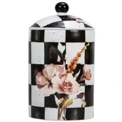 Clearance K-PJCB-M Porcelain Checkered Jar Medium - cozylivehome.com | we sell a wide range of comfortable household items Giftware