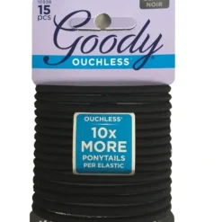 Lg. 4mm. Ouchless Pony Elastic Black, 15 Ct. - cozylivehome.com | we sell a wide range of comfortable household items^ Shop All