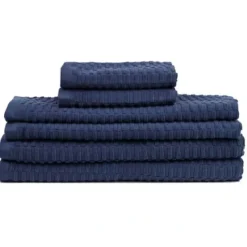 Lisbon Navy Solid 100% Cotton Bath Towels - cozylivehome.com | we sell a wide range of comfortable household items^ Shop All