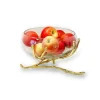 Shop LRB2179 Glass Bowl with Gold Twig Base - 1 - cozylivehome.com | we sell a wide range of comfortable household items Giftware
