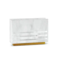 LSN-WHT Triple Line Napkin Holder- White Marble Lucite - cozylivehome.com | we sell a wide range of comfortable household items^ Shop All