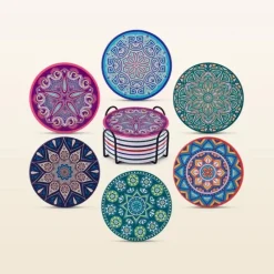 Hot Mandala Coasters Ceramic Stone Set-6 - cozylivehome.com | we sell a wide range of comfortable household items Shop All