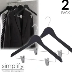Flash Sale 3085-MATTEBLACK HANGERS 2PK SUIT MATTEBLACK - cozylivehome.com | we sell a wide range of comfortable household items Housewares