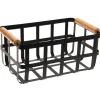 Cheap Metal Basket w Bamboo Handles - Black Large - cozylivehome.com | we sell a wide range of comfortable household items Shop All