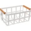 Metal Basket w Bamboo Handles - White Large - cozylivehome.com | we sell a wide range of comfortable household items^ Shop All