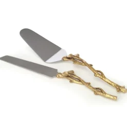 Hot MIS502 Cake Server & Knife set-Leaf Design-12"L - cozylivehome.com | we sell a wide range of comfortable household items Giftware
