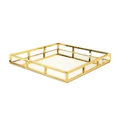 Cheap MT715G Square Mirror Tray - Gold - 15.75 - cozylivehome.com | we sell a wide range of comfortable household items Shop All