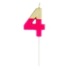 Hot NUMBER CANDLE 4 FUCHSIA/GOLD - cozylivehome.com | we sell a wide range of comfortable household items Shop All