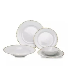 Clearance Ophelia Gold Band Dinnerware Service for 4 - cozylivehome.com | we sell a wide range of comfortable household items Shop All