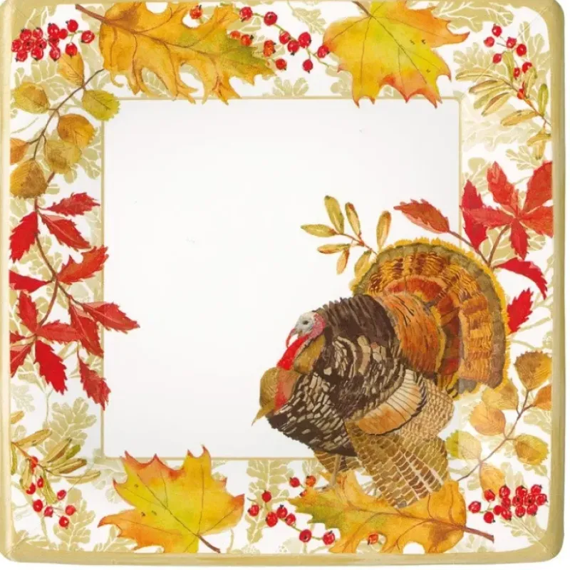Store PAPER DINNER PLATES SQ WOODLAND TURKEY - cozylivehome.com | we sell a wide range of comfortable household items Shop All
