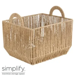 Best Sale Paper Rope Vertical Weave Large Storage Basket W. Round Handles - cozylivehome.com | we sell a wide range of comfortable household items Shop All