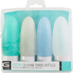 4PC 89ml Silicone Travel Bottles W. EVA Bag, Zipper & Hanger - cozylivehome.com | we sell a wide range of comfortable household items^ Shop All