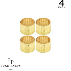 4Pk Gold Hammered Metal Napkin Rings - cozylivehome.com | we sell a wide range of comfortable household items^ Shop All