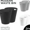 Best 2pk Modern Waste Bin 12L (12.7 qt) Grey , white , Black assorted - cozylivehome.com | we sell a wide range of comfortable household items Housewares
