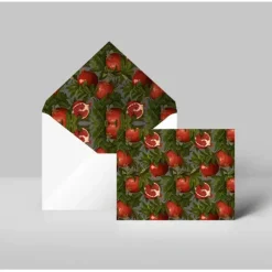 Hot Pomegranate Foliage Red Greeting Card - cozylivehome.com | we sell a wide range of comfortable household items Giftware
