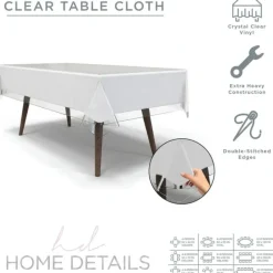 Best Sale Premium Super Clear Table Cloth DPC 70x132inch Oblong W. Overlock - cozylivehome.com | we sell a wide range of comfortable household items Shop All