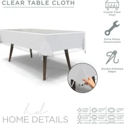 Cheap Premium Super Clear Table Cloth DPC 70x120inch Oblong W. Overlock - cozylivehome.com | we sell a wide range of comfortable household items Shop All
