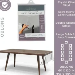 Cheap PremiumSuper Clear Table Cloth DPC 60x120 Oblong W. Overlock - cozylivehome.com | we sell a wide range of comfortable household items Shop All