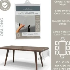 Hot PremiumSuper Clear Table Cloth DPC 60x90 Oblong W. Overlock - cozylivehome.com | we sell a wide range of comfortable household items Shop All