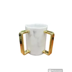 Clearance PT-WMWCWGH-01 White Round Marble Wash Cup Gold - cozylivehome.com | we sell a wide range of comfortable household items Shop All