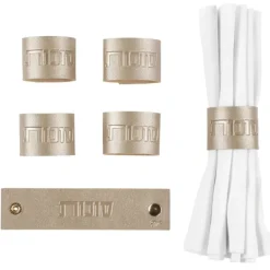 Fashion PU-SU-NW-GO PU Leather Sukkos Napkin Wrap - Gold - cozylivehome.com | we sell a wide range of comfortable household items Shop All