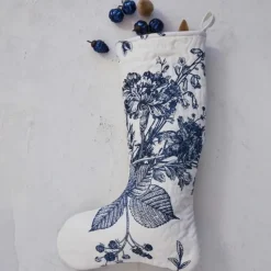 New Quilted Blue Botanical Print Stocking - cozylivehome.com | we sell a wide range of comfortable household items Shop All