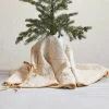 Clearance Quilted Cotton & Linen Tree Skirt w/ Gold Embroidery - cozylivehome.com | we sell a wide range of comfortable household items Shop All