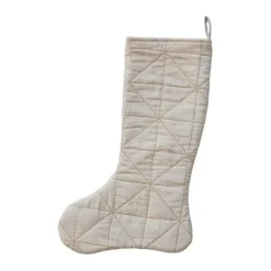 Clearance Quilted Stocking w/ Gold Embroidery 20" - cozylivehome.com | we sell a wide range of comfortable household items Shop All