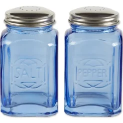 Flash Sale RETRO GLASS SALT & PEPPER SET BLUE - cozylivehome.com | we sell a wide range of comfortable household items Shop All