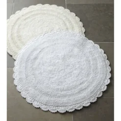 Flash Sale Round Crochet Border Bath Rug - cozylivehome.com | we sell a wide range of comfortable household items Shop All