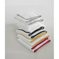 Cheap Satin Luxe white with red binding towel - cozylivehome.com | we sell a wide range of comfortable household items Housewares