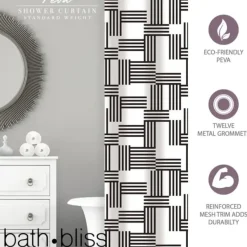 Online S.CURTAIN PEVA W/WOVEN STRIPES DESIGN 70X72 - cozylivehome.com | we sell a wide range of comfortable household items Housewares