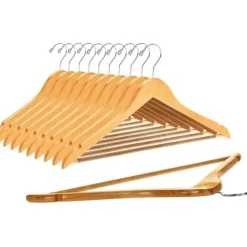 Online Semi Curved Wooden Hanger, Natural Set of 5 - cozylivehome.com | we sell a wide range of comfortable household items Shop All