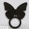 Outlet Set of 4 Charcoal Clear Butterfly Napkin Ring - cozylivehome.com | we sell a wide range of comfortable household items Shop All
