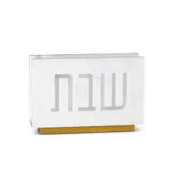Outlet SNH-WHT Shabbos Laser Cut Napkin Holder- White Marble Lucite - cozylivehome.com | we sell a wide range of comfortable household items Shop All