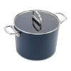 Clearance Space Folding Handle Ceramic Non-stick Blue Stock Pot & Lid 8.5 Qt. - cozylivehome.com | we sell a wide range of comfortable household items Shop All