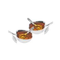 Fashion SPSH806N Nickel Salt/Honey Dish with Spoon-3"L x 2"W x 2"H - cozylivehome.com | we sell a wide range of comfortable household items Shop All