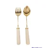 Flash Sale SS2814 Gold Salad Servers With Marble Handle - cozylivehome.com | we sell a wide range of comfortable household items Giftware
