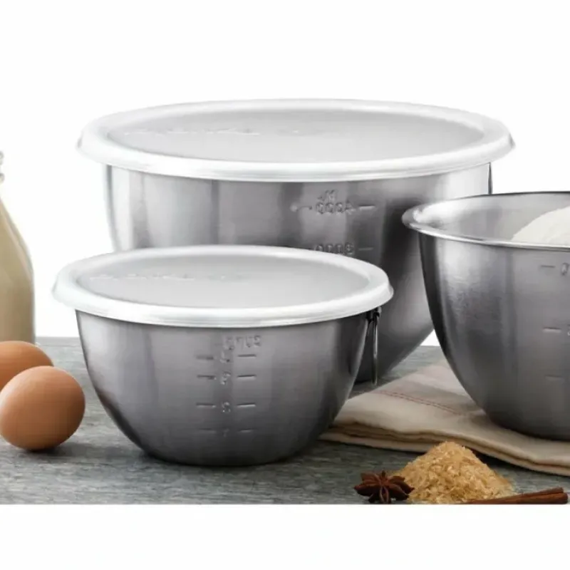 Shop Stainless Steel Mixing Bowls w/ Lids Set- 3 - cozylivehome.com | we sell a wide range of comfortable household items Shop All