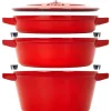 New Staub 4 Piece Stackable Cast Iron Cookware Set, Cherry - cozylivehome.com | we sell a wide range of comfortable household items Shop All