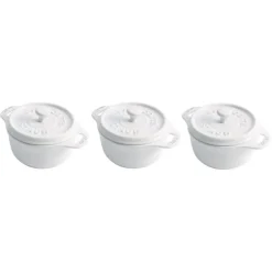 Online STAUB CERAMIC MINI COCOTTE 3 PC SET WHITE - cozylivehome.com | we sell a wide range of comfortable household items Shop All