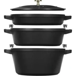 Best Sale STAUB STACKABLE 4PC SET BLACK - cozylivehome.com | we sell a wide range of comfortable household items Shop All