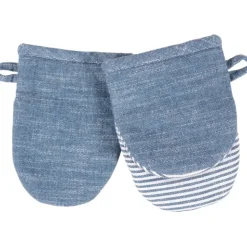 Discount STRADA PRINTED SILICONE/CHAMBRAY MINI MITTS S/2 BLUE - cozylivehome.com | we sell a wide range of comfortable household items Shop All