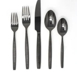 Fashion Stripes Black 18/10 SS Flatware Service for 4 - cozylivehome.com | we sell a wide range of comfortable household items Shop All
