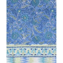 Cheap Sulak Blue Flower Block Tablecloth - cozylivehome.com | we sell a wide range of comfortable household items Shop All