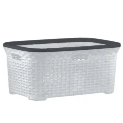 Clearance Superio - Wicker Laundry Basket - White Smoke - cozylivehome.com | we sell a wide range of comfortable household items Housewares