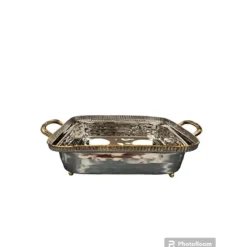 Cheap TAJ Designs 8 Inch Square Hammered Pan Holder With Gold Accent - cozylivehome.com | we sell a wide range of comfortable household items Shop All