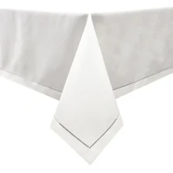 Flash Sale TC1551-70108 Tablecloth Polyester (Linen Look) TC1551 - White with Hole design Etched at seam - 70 x 108 - cozylivehome.com | we sell a wide range of comfortable household items Shop All