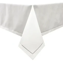 Clearance TC1551-70160 Tablecloth Polyester (Linen Look) TC1551 - White with Hole design Etched at seam - 70 x 160 - cozylivehome.com | we sell a wide range of comfortable household items Shop All
