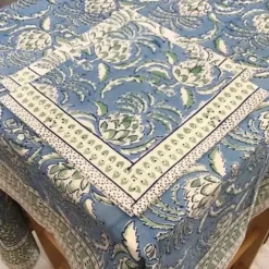 Shop Thistle Blue Block Tablecloth - cozylivehome.com | we sell a wide range of comfortable household items Shop All